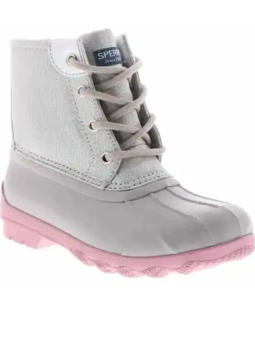 Sperry Kids Gray and Pink Waterproof Duck Boot